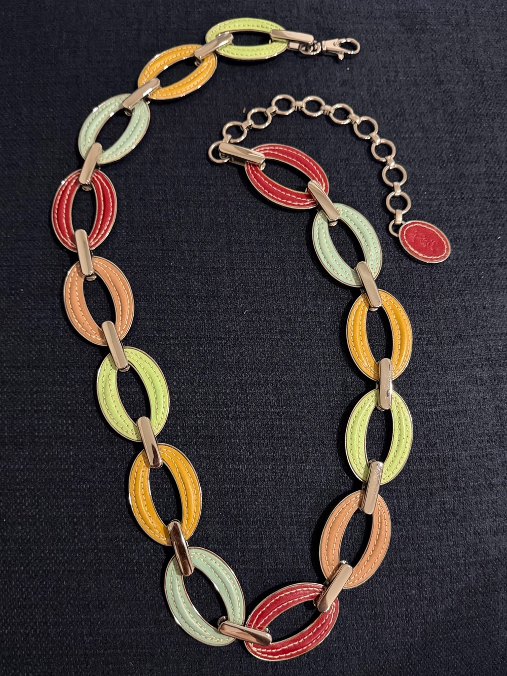 Fossil Multicolor Linked Oval Statement Belt